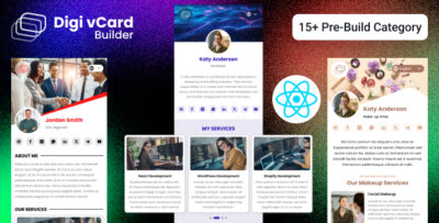 Multipurpose Personal Digital Business Card React Template - Digi vCard