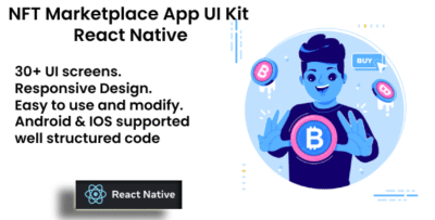 NFT Marketplace App UI Kit - React Native Mobile App Template