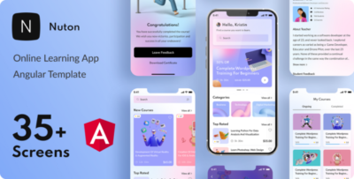 Nuton - Online Learning Platform Angular Mobile App | PWA