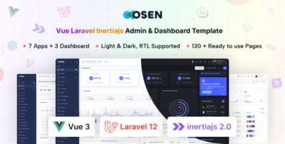 Osen - Vue Js + Laravel Inertia Js Admin Dashboard Template