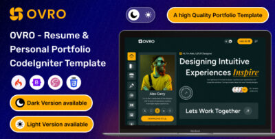 Ovro - Resume & Personal Portfolio CodeIgniter Template