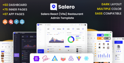 Salero - React JS (Vite) Restaurant Admin & Dashboard Template