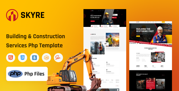 Skyre – Building & Construction Services Php Template Skyre – Building & Construction Services Php Template