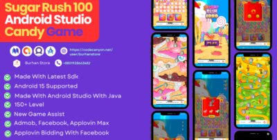 Sugar Rush 100 - Sweet Arcade Game Built with HTML5, CSS3, JavaScript in Android Studio