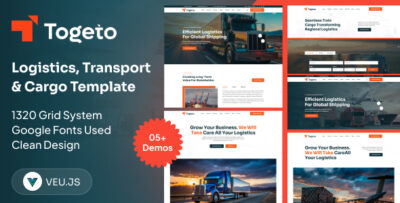 Togeto - Logistics, Transport & Cargo Business Vue Nuxt 3 Template