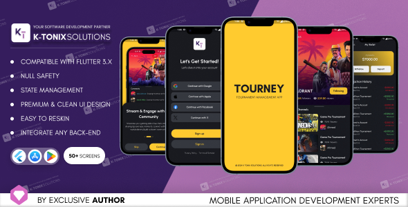 Tourney | Premium Tournament Management Flutter UI Kit Tourney | Premium Tournament Management Flutter UI Kit