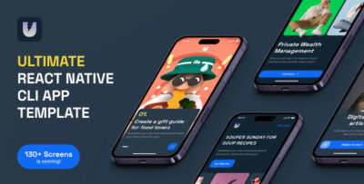 Ultimate - 130 Dark Mode Screens for React Native CLI