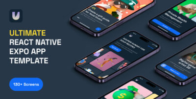 Ultimate - 130+ Dark Mode Screens for React Native Expo