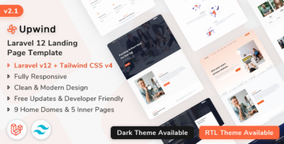 Upwind - Laravel 12 Landing Page Template