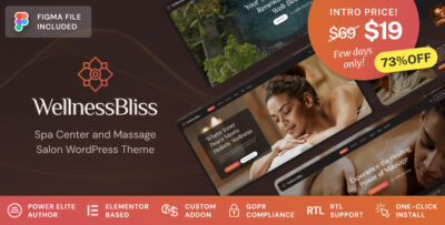 Wellness Bliss - Massage Salon & Spa WordPress Theme