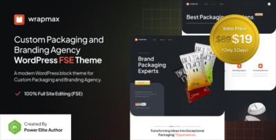 Wrapmax - Custom Packaging and Branding Agency FSE WordPress Theme