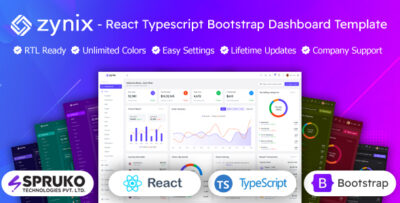 Zynix - React Typescript Bootstrap Admin Dashboard Template