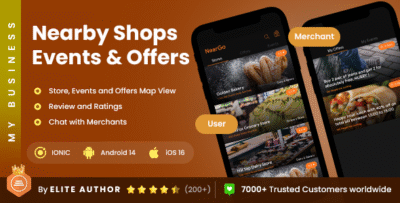 4 App Template| NearBy Places App Nearby Events App| Place finder app| Merchant App| NearGo