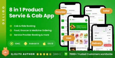 8 App Template | Multi-service App | Cab Booking | Handyman | Pharmacy Delivery App | DeliGo 2.0