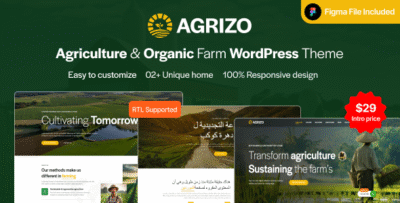 Agrizo - Agriculture & Dairy Farm WordPress Theme