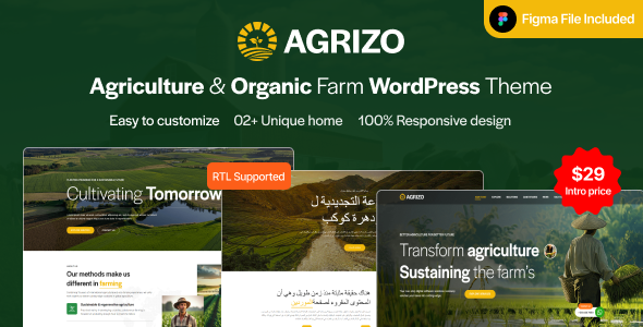 Agrizo - Agriculture & Dairy Farm WordPress Theme Agrizo - Agriculture & Dairy Farm WordPress Theme
