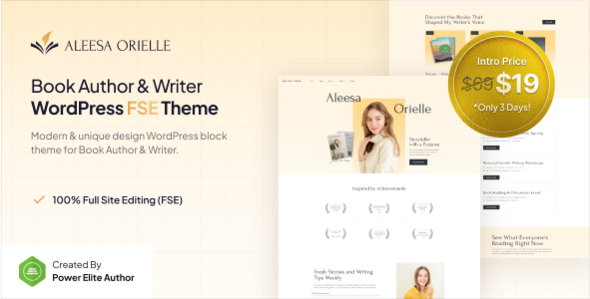 Aleesa - Book Author & Writer FSE WordPress Theme Aleesa - Book Author & Writer FSE WordPress Theme