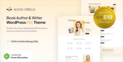 Aleesa – Book Author & Writer FSE WordPress Theme