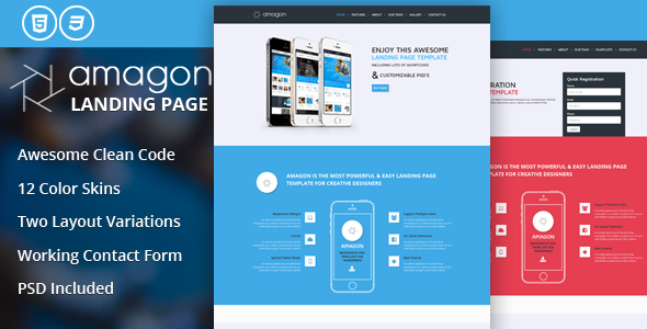 Amagon Flat Bootstrap Landing Page Template Amagon Flat Bootstrap Landing Page Template