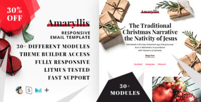 Amaryllis  - Responsive HTML Email + StampReady, MailChimp & CampaignMonitor compatible files