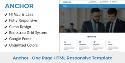 Anchor - One Page HTML Responsive Template