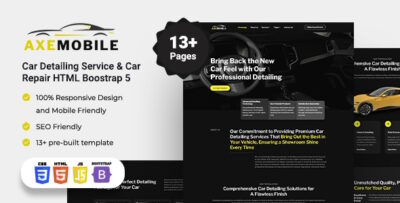 Axemobile - Car Detailing Service & Car Repair HTML Bootstrap 5 Template