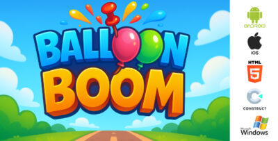 Balloon Boom Game - Arcade Game - HTML5, Android, iOS, Windows (Construct 3)