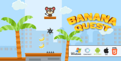 Banana Quest - Platformer Puzzle Game (HTML5 + Android + iOS + PC | Construct 3)