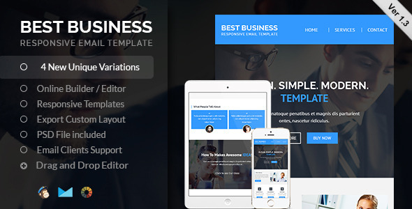 Best Business Responsive Email HTML template + Builder Access Best Business Responsive Email HTML template + Builder Access