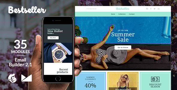 Bestseller Responsive Email Template + Online Emailbuilder 2.1 Bestseller Responsive Email Template + Online Emailbuilder 2.1