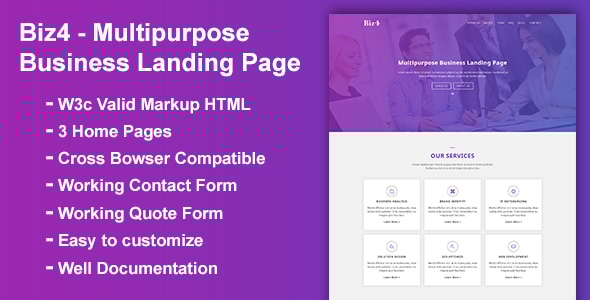 Biz4 - Multipurpose Business Landing Page Template Biz4 - Multipurpose Business Landing Page Template