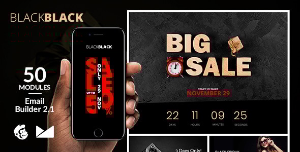 Black Black Friday Email Template + Online Builder 2.1 Black Black Friday Email Template + Online Builder 2.1