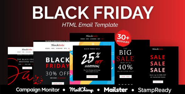Black sale - Multipurpose Responsive Email Template 30+ Modules - Mailster & Mailchimp Black sale - Multipurpose Responsive Email Template 30+ Modules - Mailster & Mailchimp