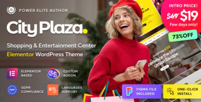 City Plaza - Entertainment Center & Shopping Mall WordPress Theme