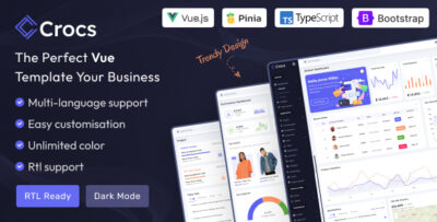 Crocs - Vue JS Admin Dashboard Template