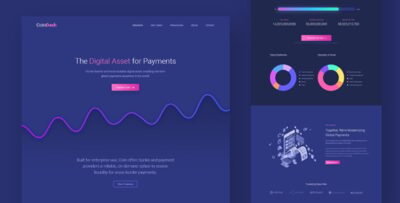 Cryptocurrency Saas Landing Page Template - Coindash