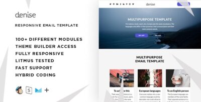 Denise - 100+ Responsive Modules + StampReady, MailChimp & CampaignMonitor compatible files