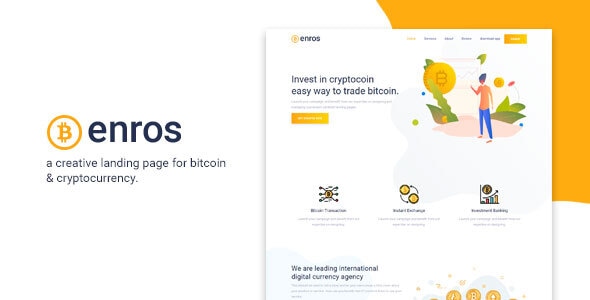 Enros - BitCoin & Cryptocurrency Landing Page Enros - BitCoin & Cryptocurrency Landing Page