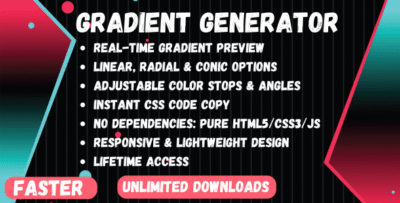 Gradient Generator - Real-Time CSS Gradient Creation Tool with Live Preview and One-Click Copy Funct