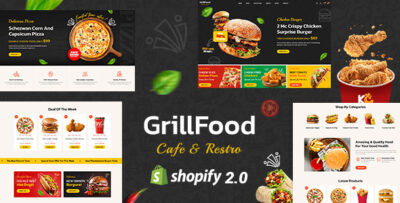 GrillFood - Fast Food and Restaurant Store Shopify 2.0 Responsive Theme