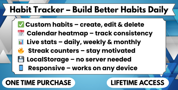 Habit Tracker - Build Better Habits Daily with Analytics & Calendar Heatmap Habit Tracker - Build Better Habits Daily with Analytics & Calendar Heatmap