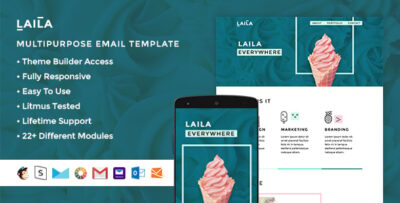 Laila - Responsive HTML Email + StampReady, MailChimp & CampaignMonitor compatible files