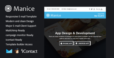 Manice - Responsive Email + Themebuilder Access