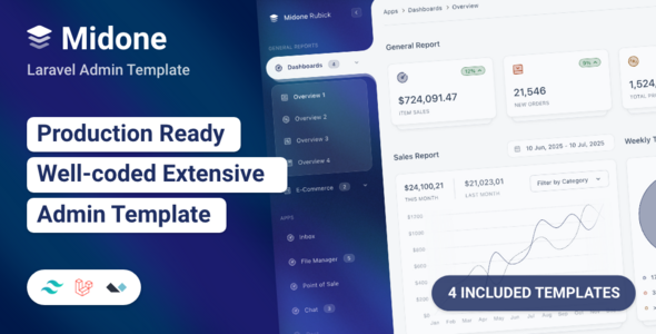 Midone - Laravel & AlpineJs, Tailwind Admin Dashboard Template Midone - Laravel & AlpineJs, Tailwind Admin Dashboard Template