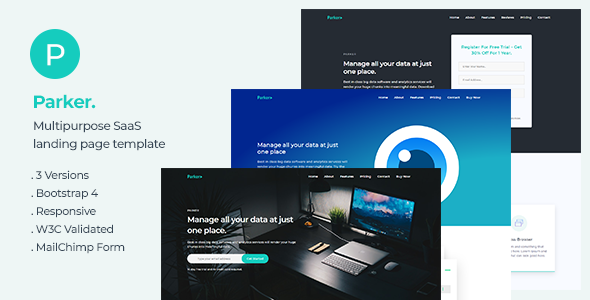 Parker Software and Startup Landing Page Template Parker Software and Startup Landing Page Template
