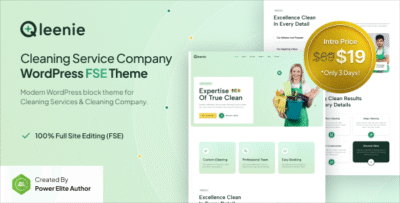 Qleenie - Cleaning Service Company FSE WordPress Theme