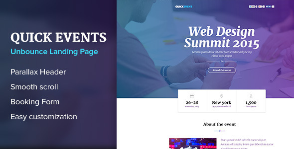 QuickEvents Responsive Unbounce Landing Page QuickEvents Responsive Unbounce Landing Page