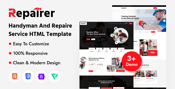 Repairer - Handyman & Renovation Services HTML Template Repairer - Handyman & Renovation Services HTML Template