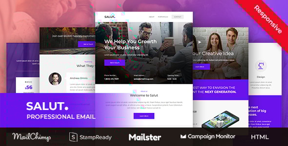 Salut - Professional Agency Email Newsletter Template With Stampready Builder + Mailchimp + Mailster Salut - Professional Agency Email Newsletter Template With Stampready Builder + Mailchimp + Mailster
