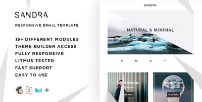 Sandra  – Responsive HTML Email + StampReady, MailChimp & CampaignMonitor compatible files